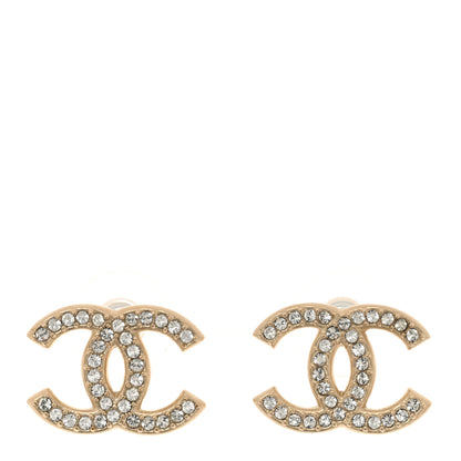 Chanel Crystal CC Earrings Gold 1 of 5