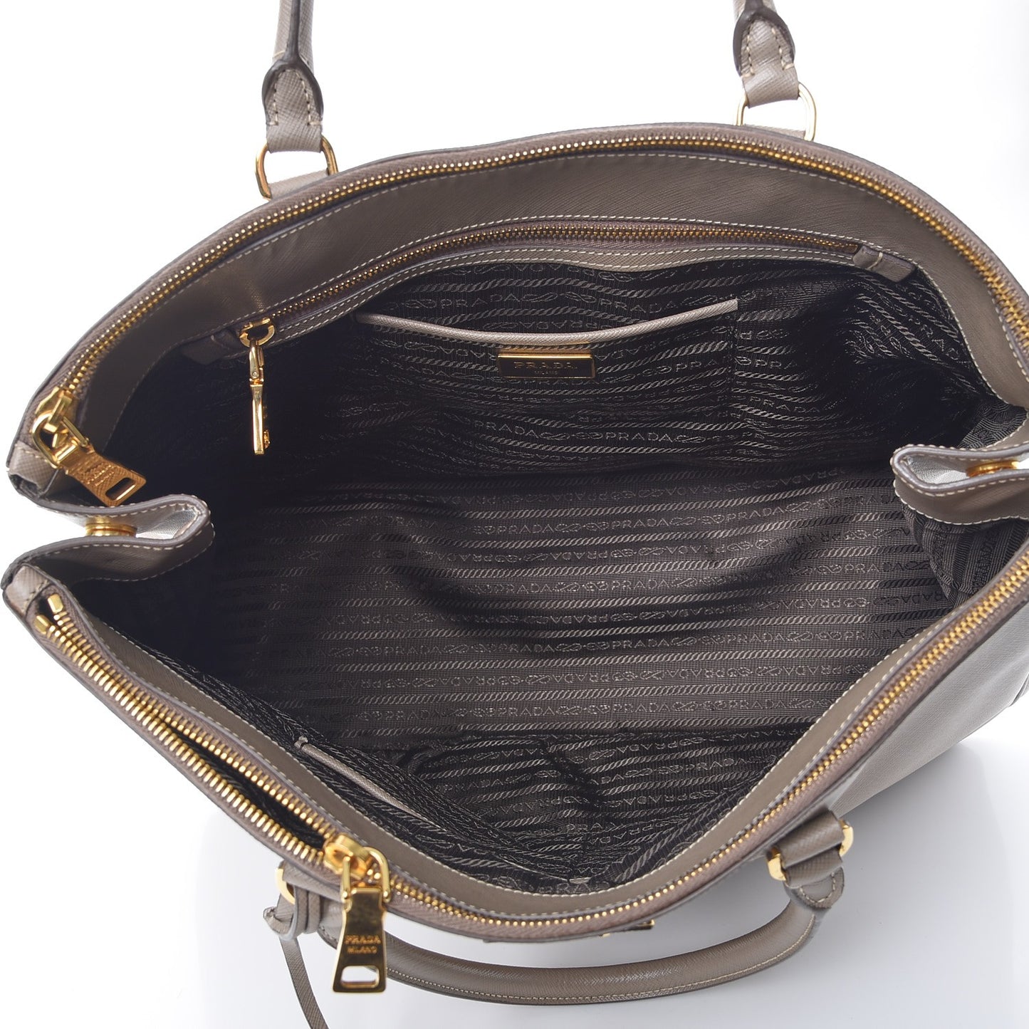 Saffiano Lux Extra Large Galleria Double Zip Tote Argilla