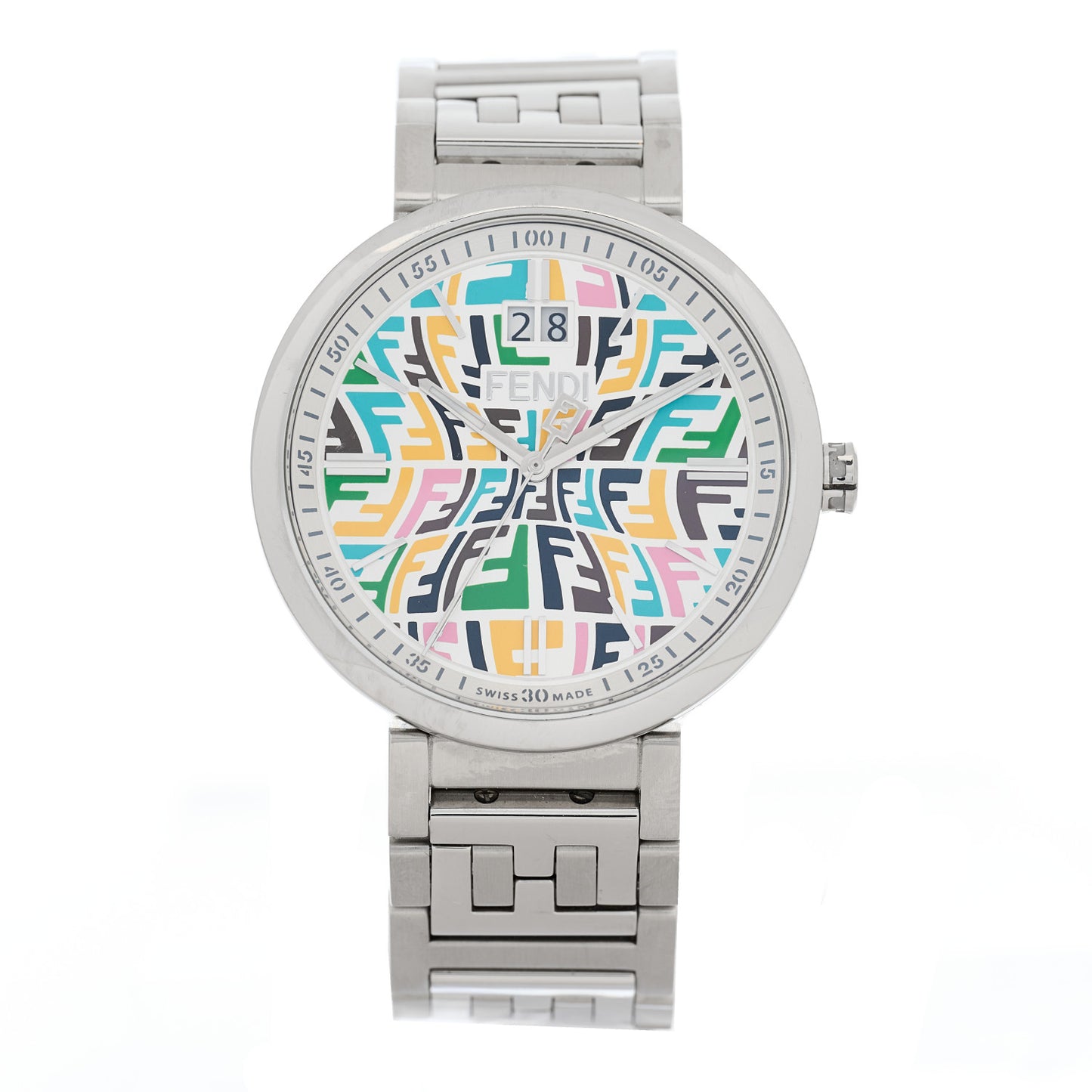 X SARAH COLEMAN Stainless Steel FF Fish Eye 39mm Fendi Multi Quartz Watch