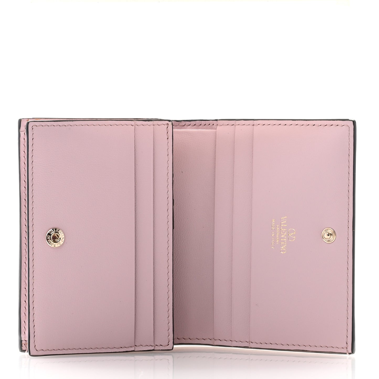 Calfskin Rockstud French Flap Wallet Water lilies