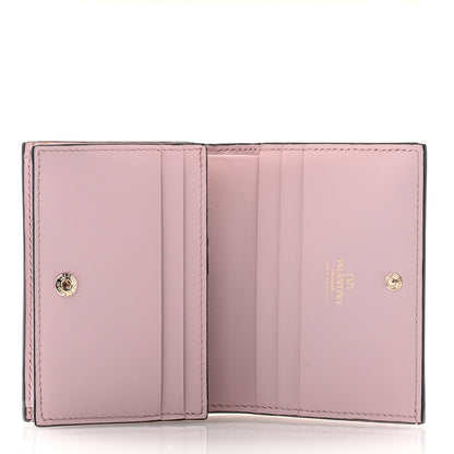 Valentino Garavani Calfskin Rockstud French Flap Wallet Water lilies 5 of 7