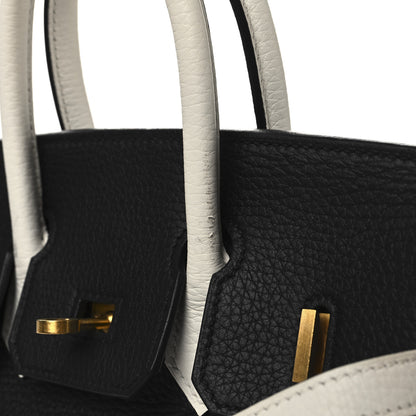Hermes Togo Horseshoe Birkin 25 Black Craie 15 of 16