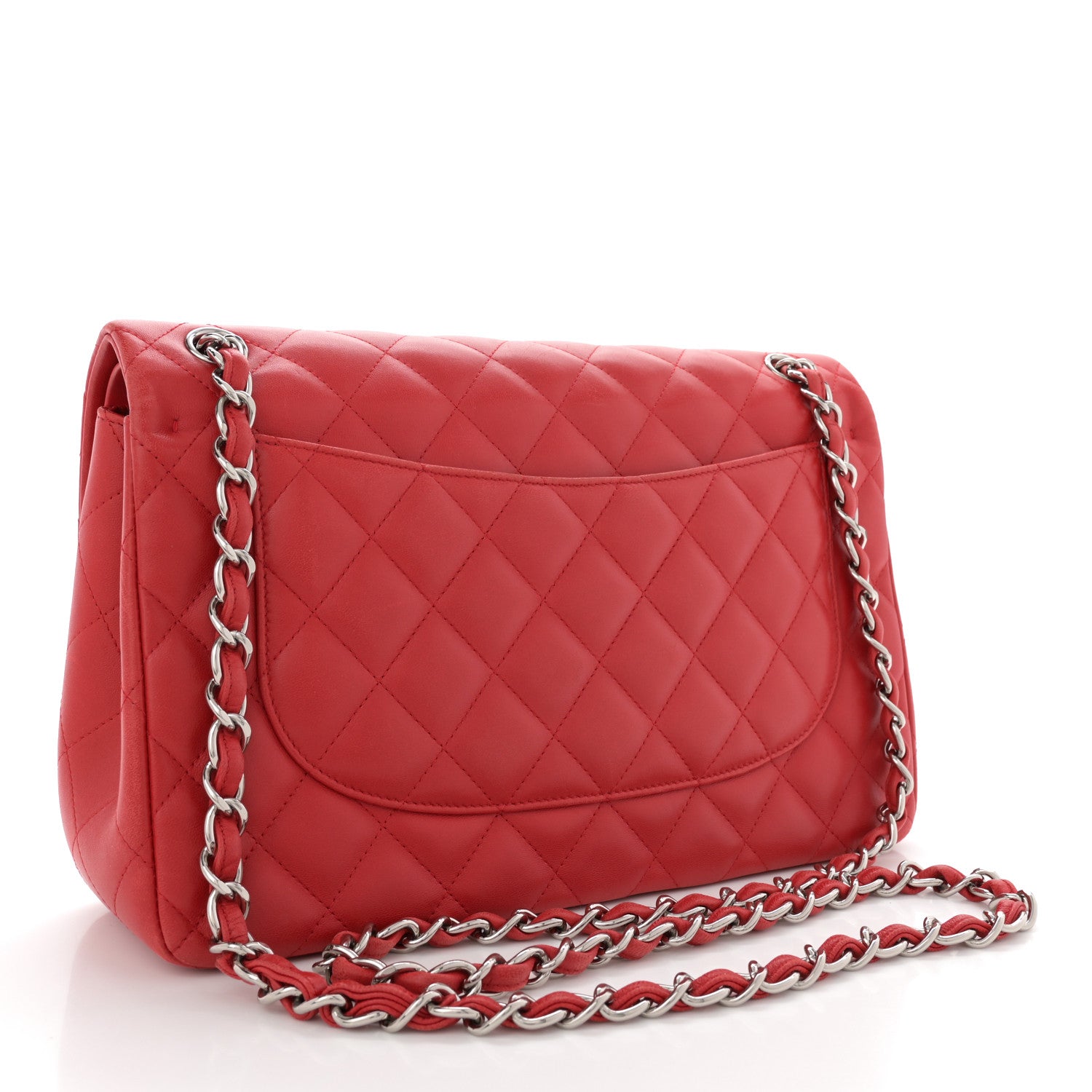Chanel Lambskin Quilted Jumbo Double Flap Red 2 of 16