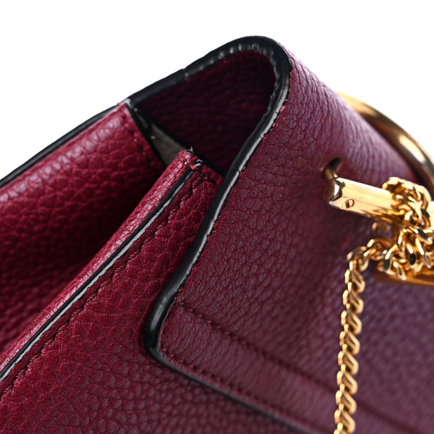 Grained Lambskin Drew Shoulder Bag Wine Purple