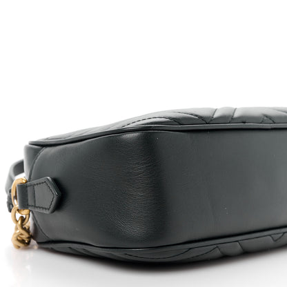 Gucci Calfskin Matelasse Small GG Marmont Chain Shoulder Bag Black 10 of 11