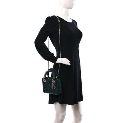 Christian Dior Lambskin Cannage Mini Lady Dior Dark Green 2 of 8