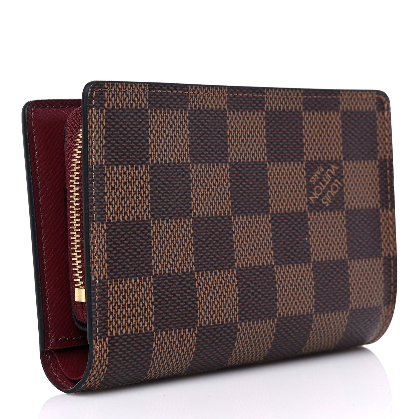 Damier Ebene Juliette Wallet Bordeaux Black