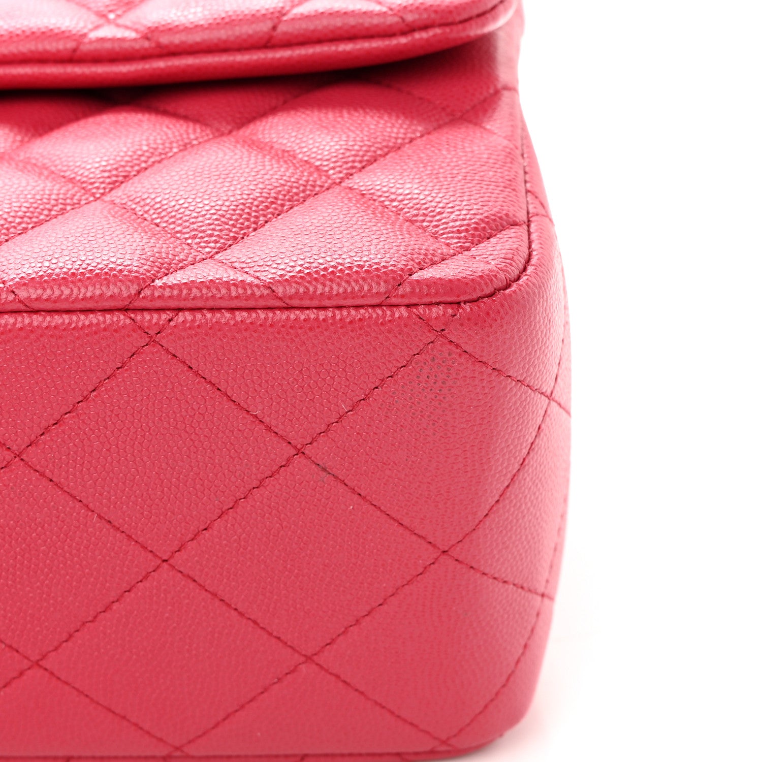 Chanel Caviar Quilted Jumbo Double Flap Dark Pink 11 of 13