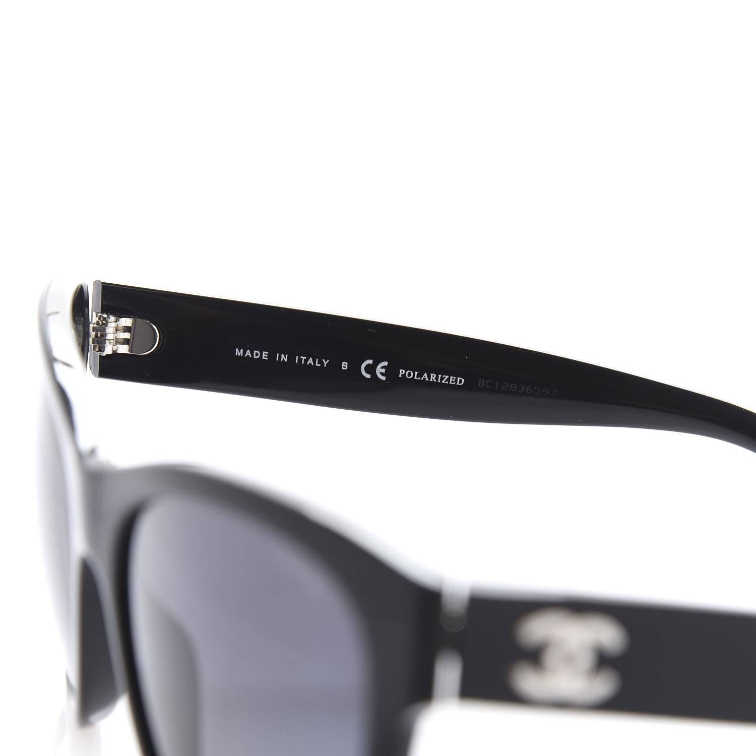 Chanel Acetate Polarized Square CC Sunglasses 5380 Black 5 of 8