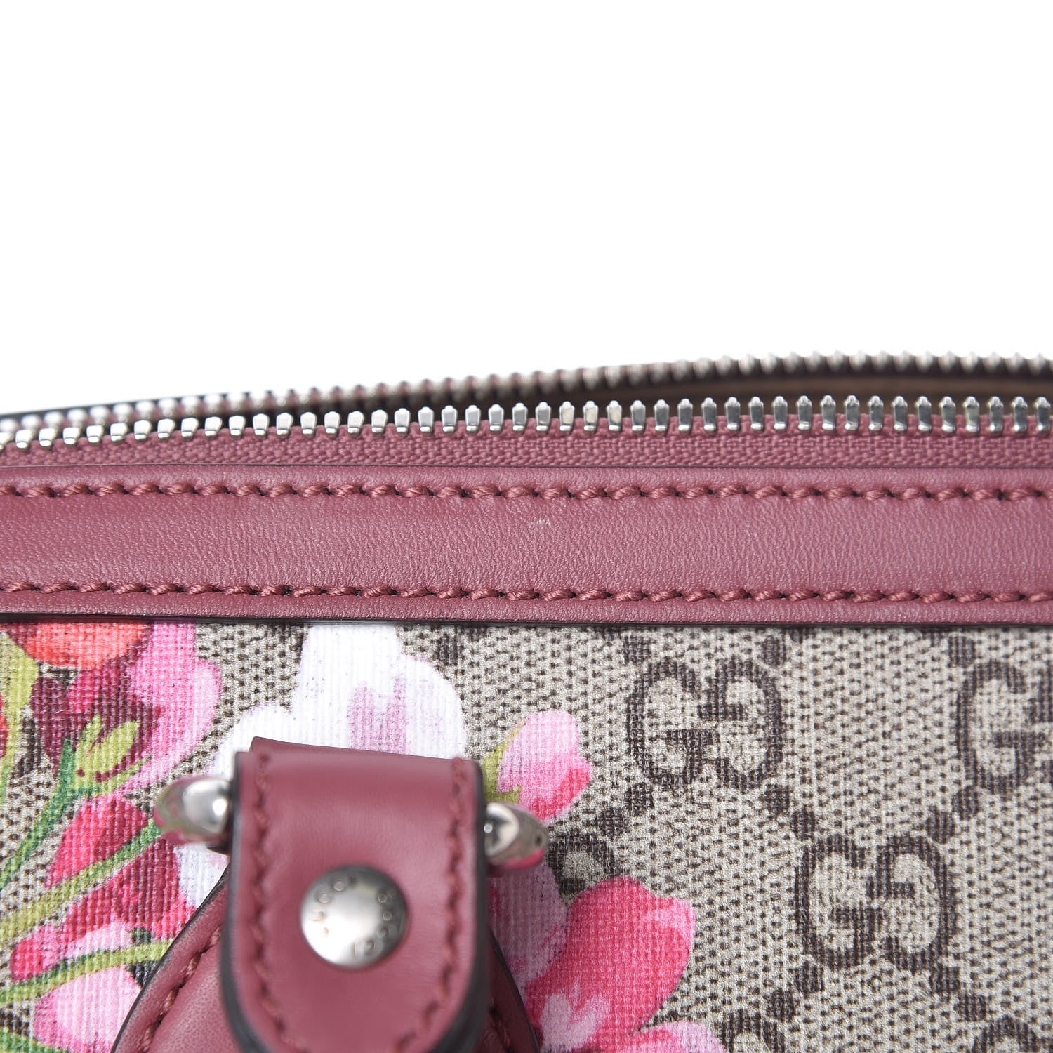 Gucci GG Supreme Monogram Blooms Medium Boston Beige Multicolor Dry Rose 8 of 10