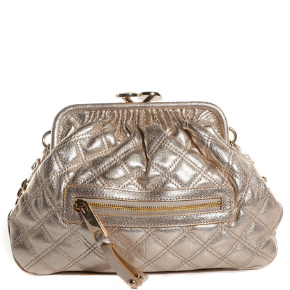 Marc Jacobs Leather Quilted Little Stam Gold 1 of 8