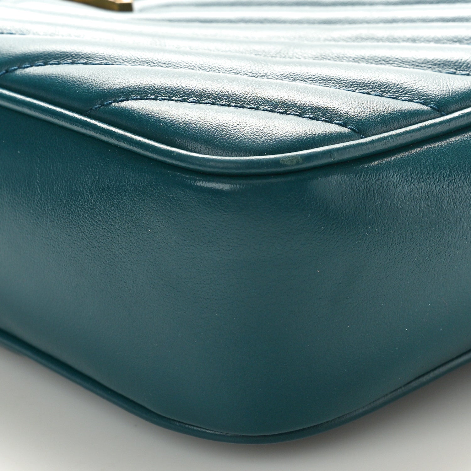 Saint Laurent Calfskin Matelasse Monogram Lou Camera Bag Sea Turquoise 10 of 10