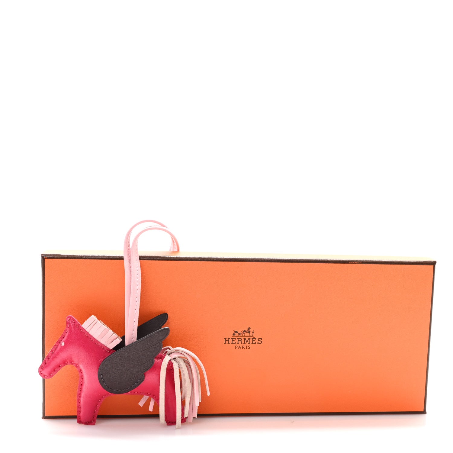 Hermes Milo Lambskin Grigri Rodeo Pegase Horse Bag Charm PM Framboise Rose Sakura Rouge Sellier 5 of 5