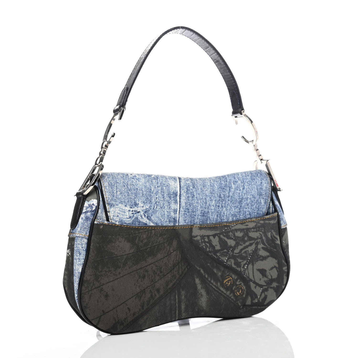 Christian Dior Denim Miss Diorella Double Saddle Bag Blue 2 of 4