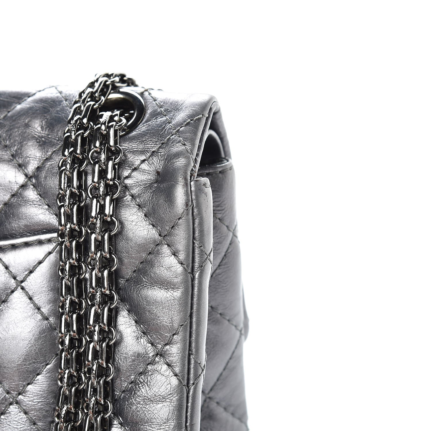 Chanel Metallic Aged Calfskin Quilted 2.55 Reissue 225 Flap Grey 12 of 14
