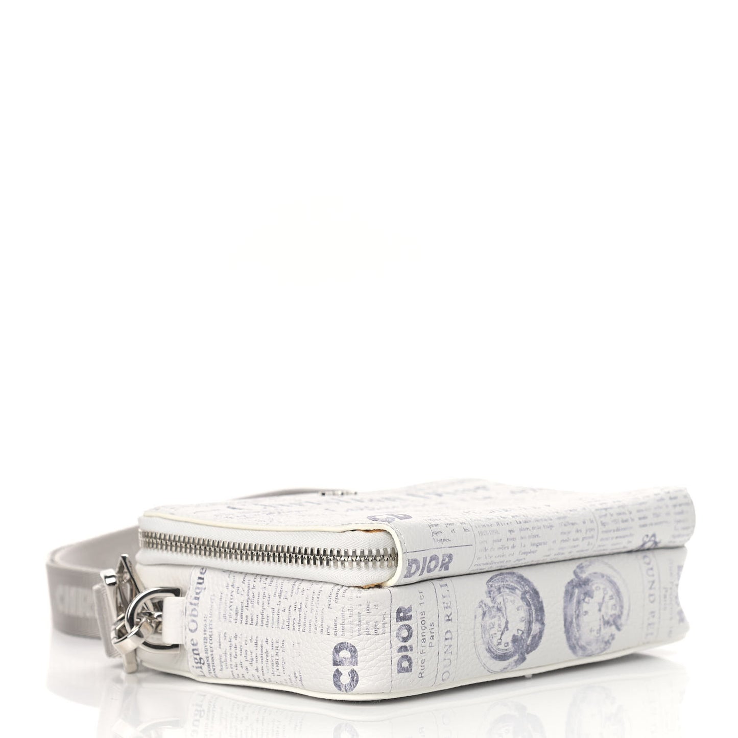X DANIEL ARSHAM Grained Calfskin Newspaper Messenger White