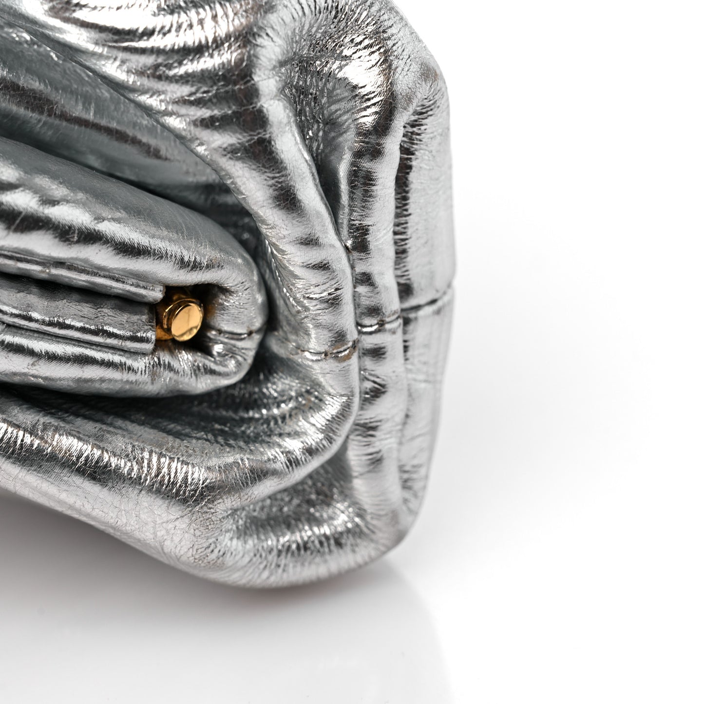 Metalic Bark Calfskin The Mini Pouch Silver