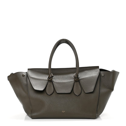 Celine Crisped Calfskin Large Tie Knot Tote Dark Khaki 1 of 13