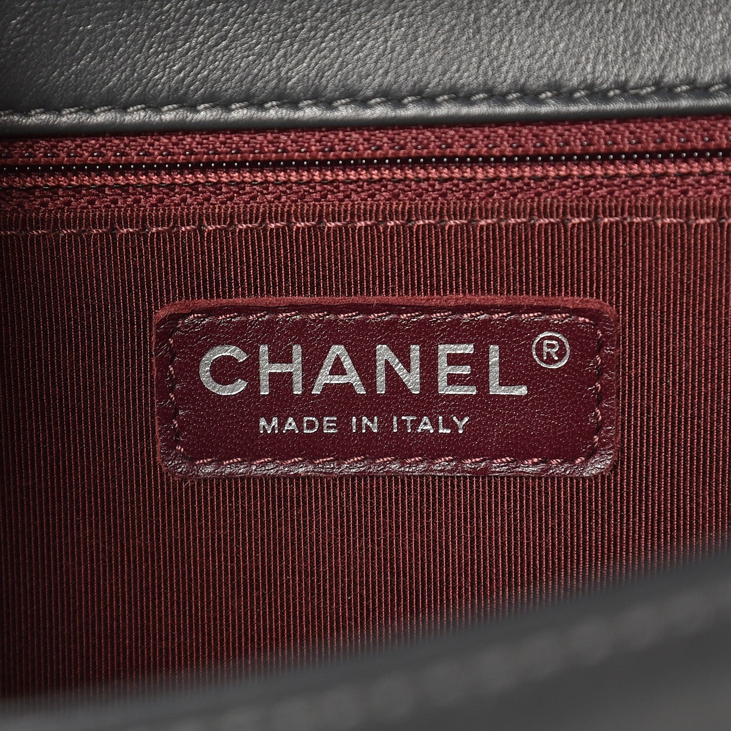 Chanel Calfskin Chevron New Medium Boy Flap Dark Grey 7 of 9