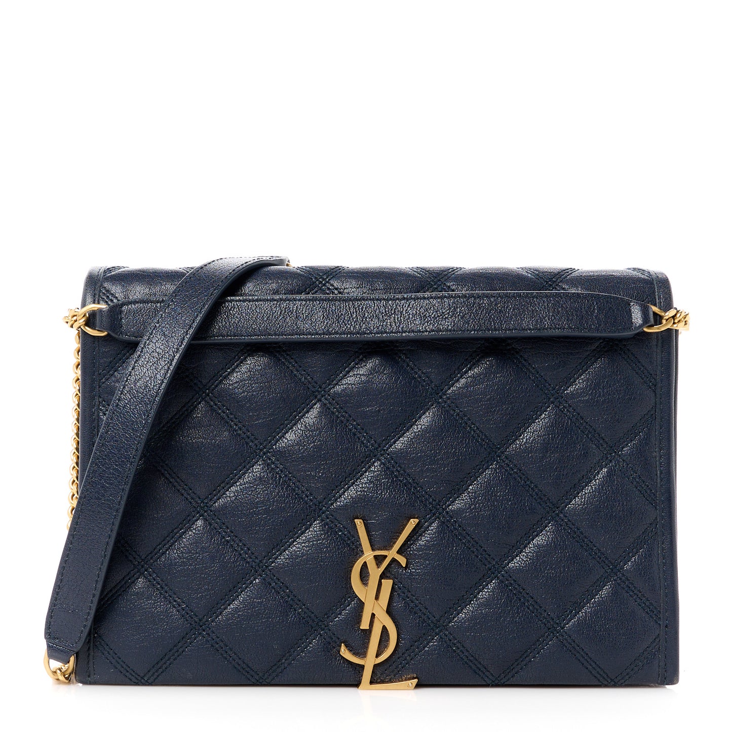 Lambskin Quilted Mini Becky Chain Bag Blue Charron