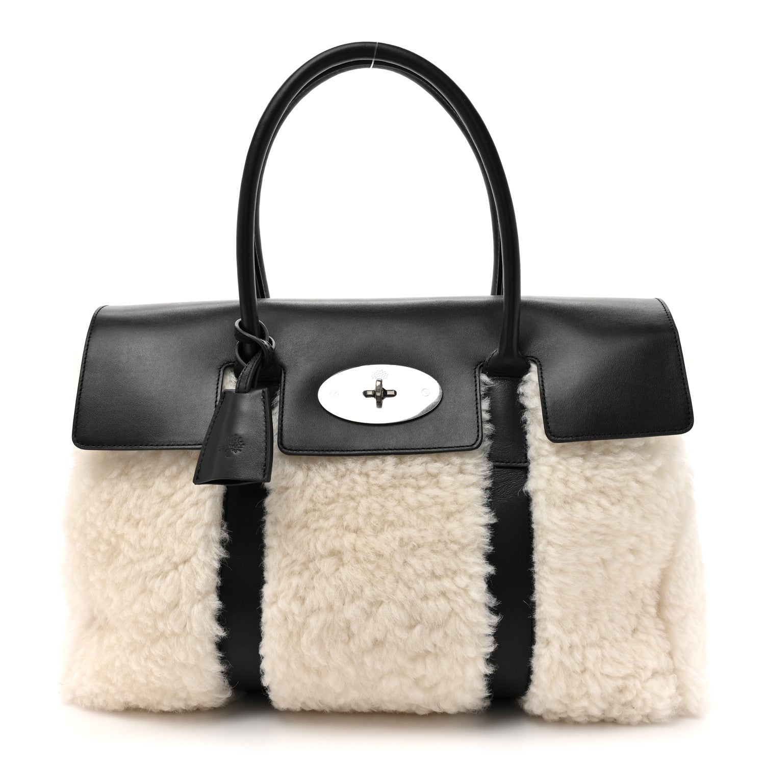 Mulberry Smooth Calfskin Shearling Bayswater Black 1 of 9