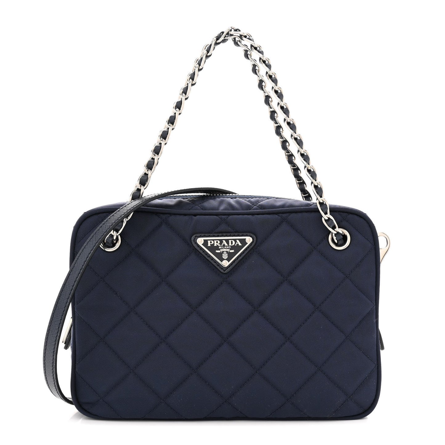Nylon Tessuto Impuntu Quilted Bandoliera Crossbody Bag Baltico