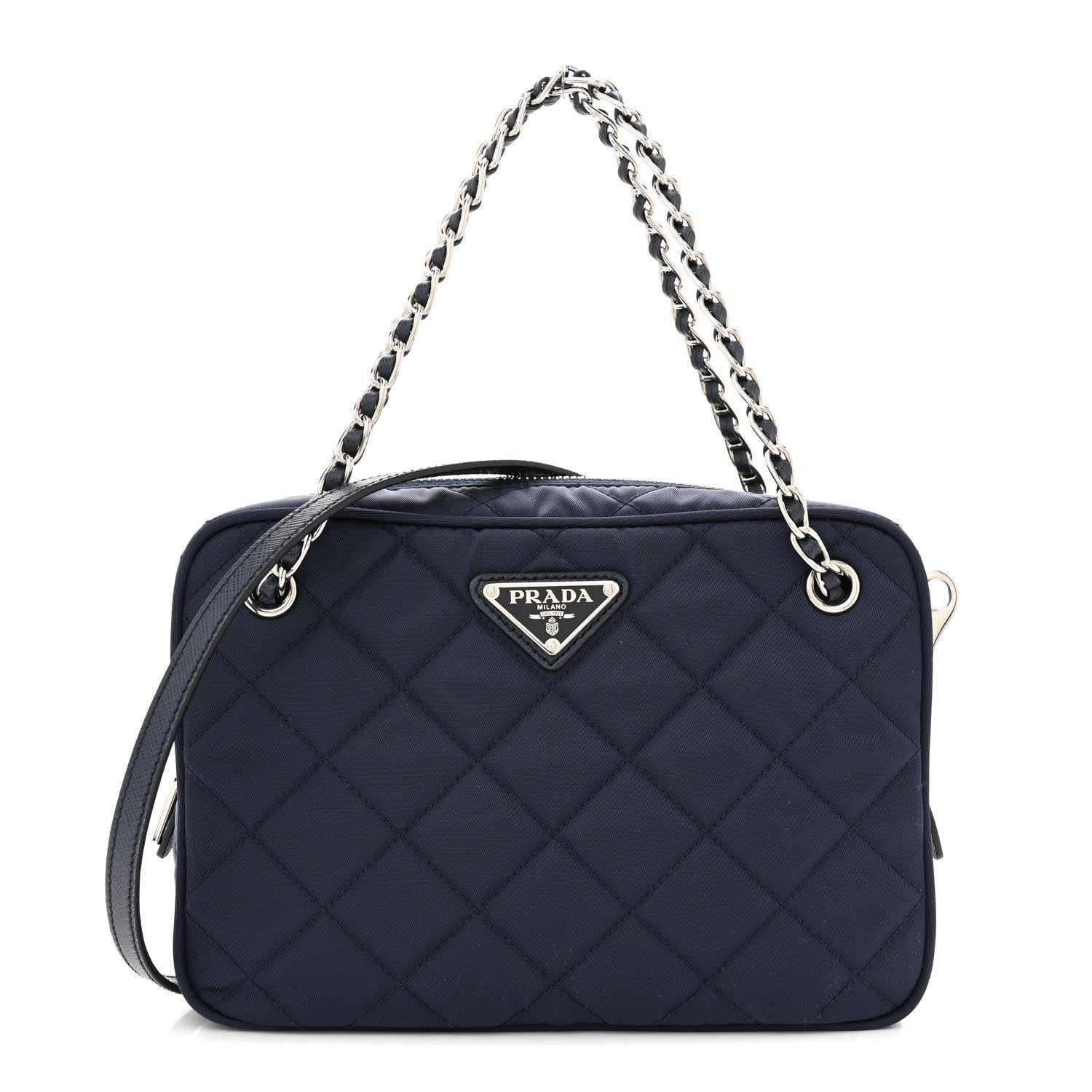 Prada Nylon Tessuto Impuntu Quilted Bandoliera Crossbody Bag Baltico 1 of 10