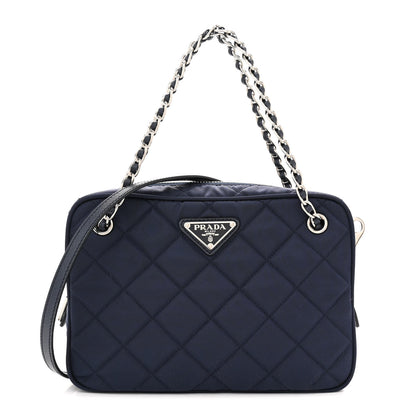 Prada Nylon Tessuto Impuntu Quilted Bandoliera Crossbody Bag Baltico 1 of 10