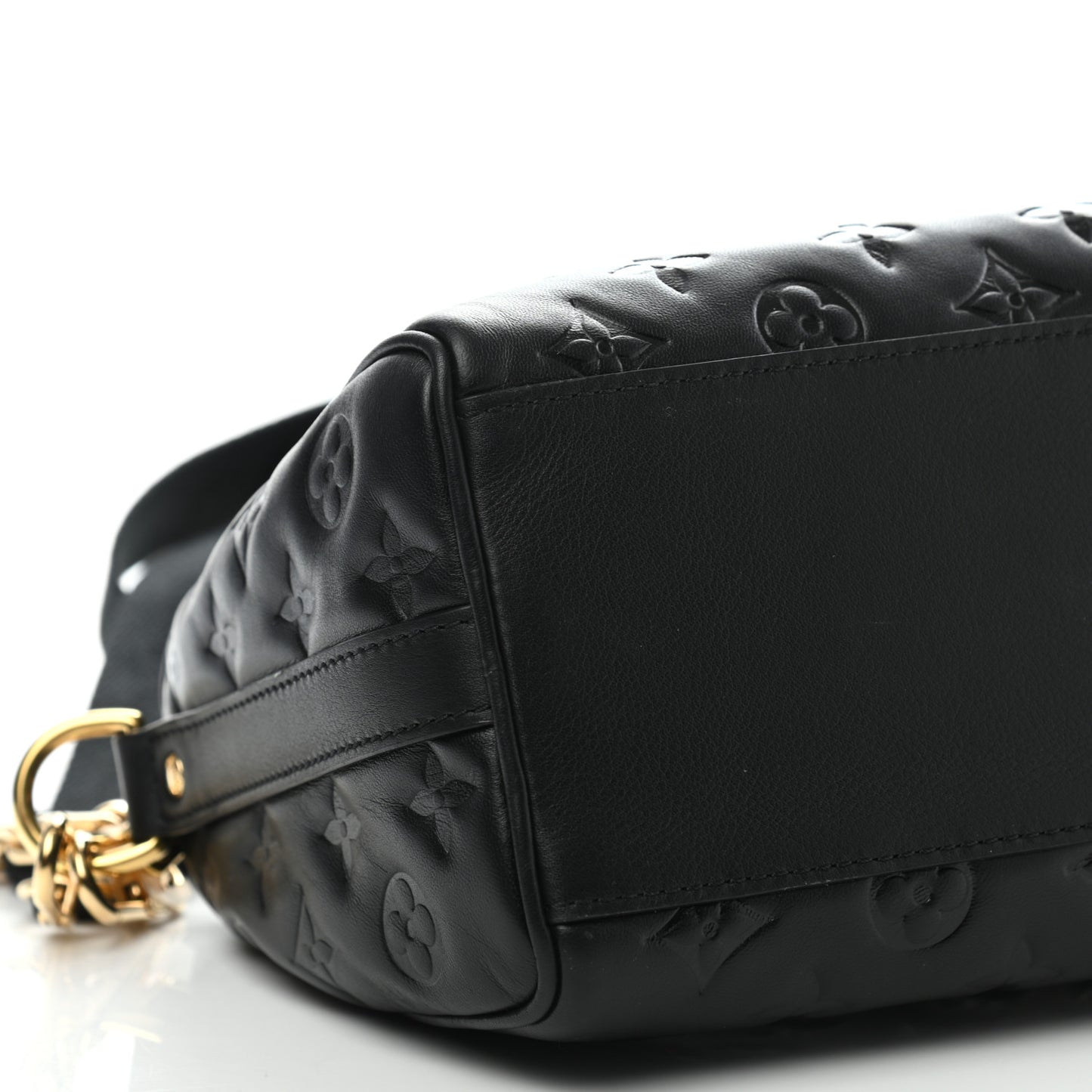 Lambskin Embossed Monogram Speedy 22 Bandouliere Black
