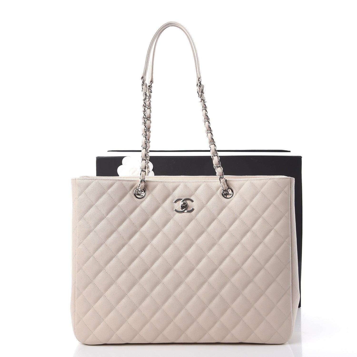 Chanel Caviar Quilted Large Classic Shopping Tote Light Beige 8 of 8