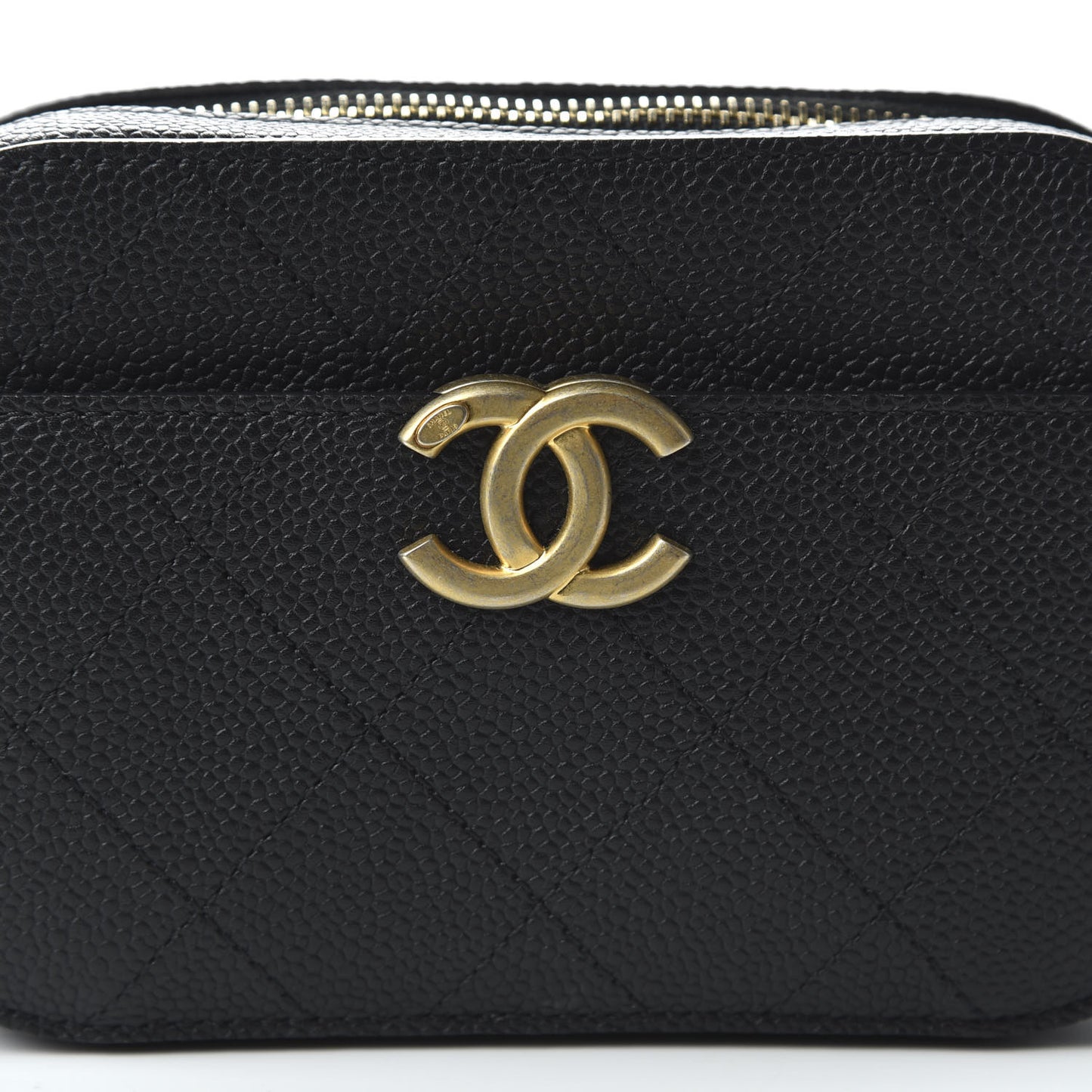Caviar Stitched Waist Bag Black