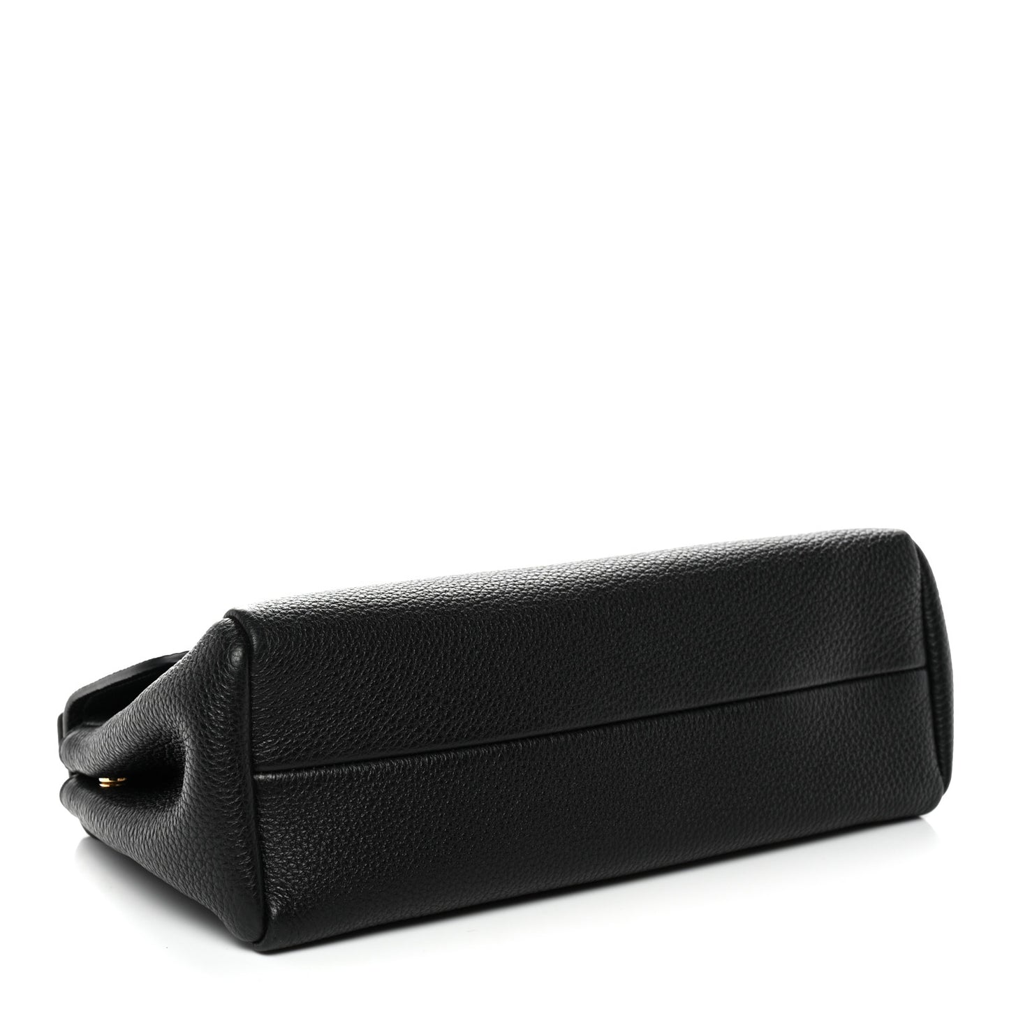 Vitello Daino Soft Flap Shoulder Bag Black