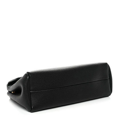 Prada Vitello Daino Soft Flap Shoulder Bag Black 4 of 10