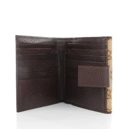 Gucci Monogram Metal Bar French Flap Wallet Beige Ebony Cocoa 5 of 7