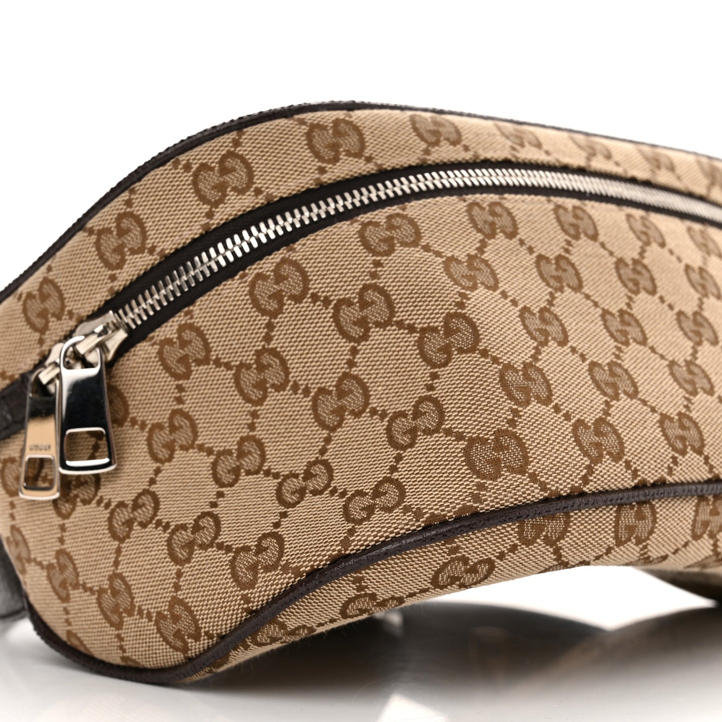 Monogram Dollar Calfskin Waist Pouch Beige Ebony Testa di Moro Marrone Scuro