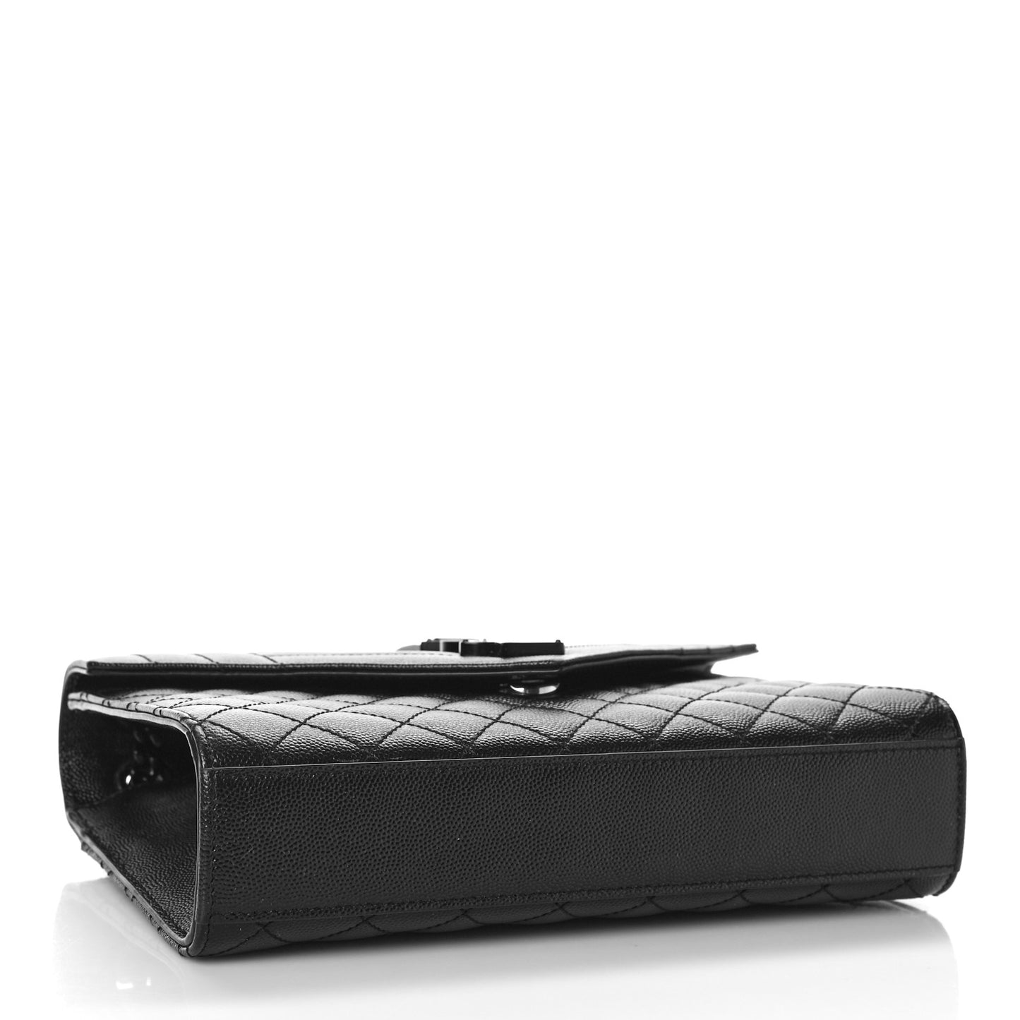 Grain De Poudre Textured Mixed Matelasse Triquilt Medium Monogram Monochrome Satchel Black