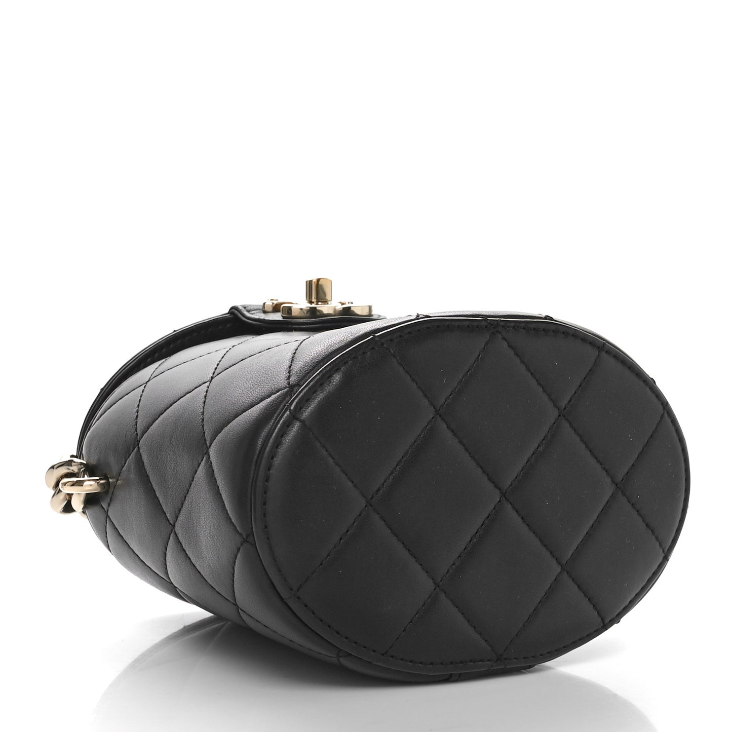 Lambskin Resin Elegant Chain Vanity Case Black