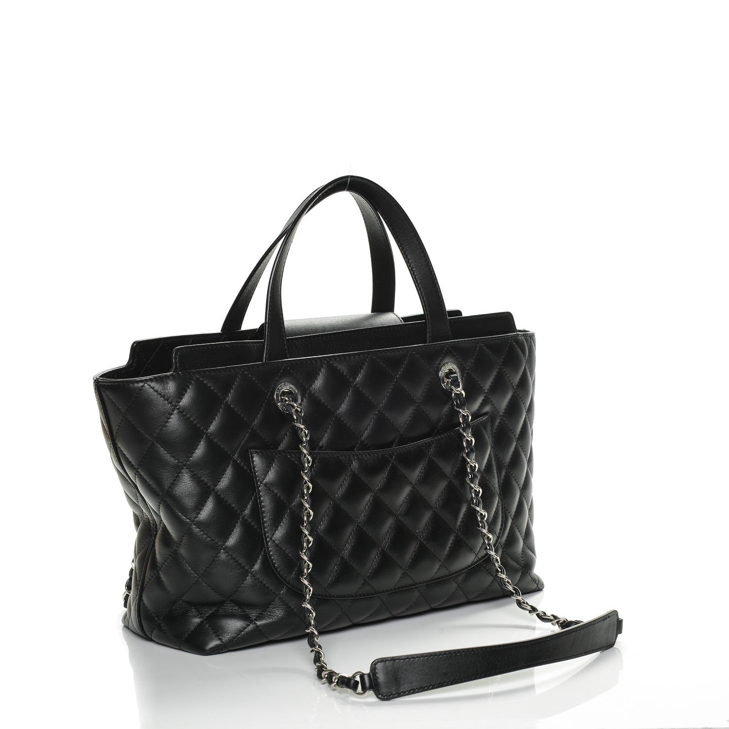 Chanel Calfskin Quilted Large Shopping Tote Black 3 of 7