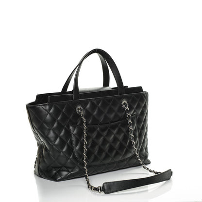 Chanel Calfskin Quilted Large Shopping Tote Black 3 of 7