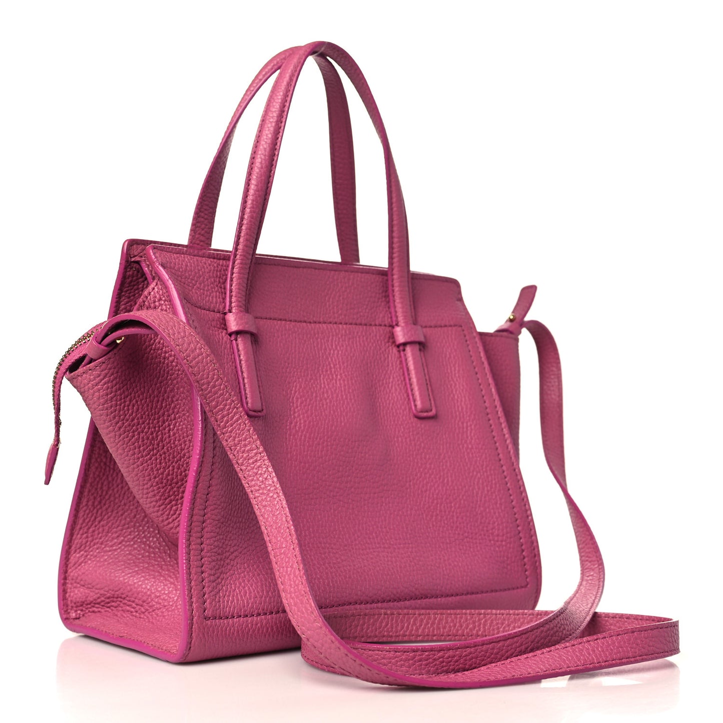 Hammered Calfskin Double Handle Small Amy Tote Pink