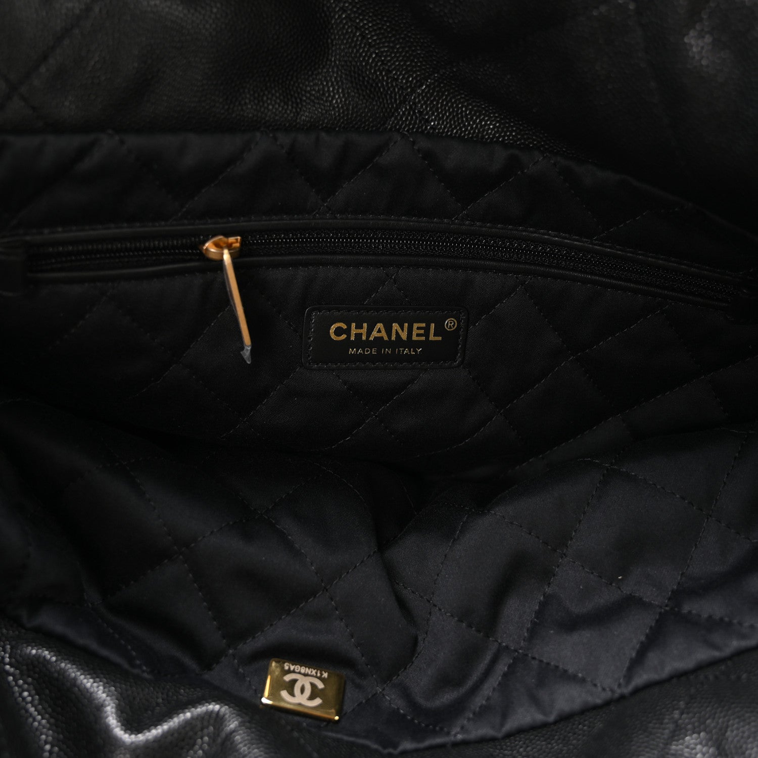 Chanel Shiny Caviar Quilted Monochrome Chanel 22 Black 7 of 11