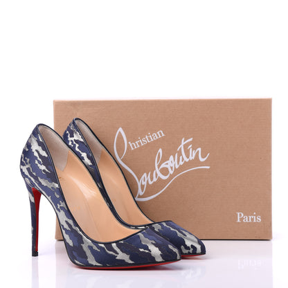 Christian Louboutin Jacquard Camouloubi Pigalle Follies 100 Pumps 37 Bavarios 8 of 8