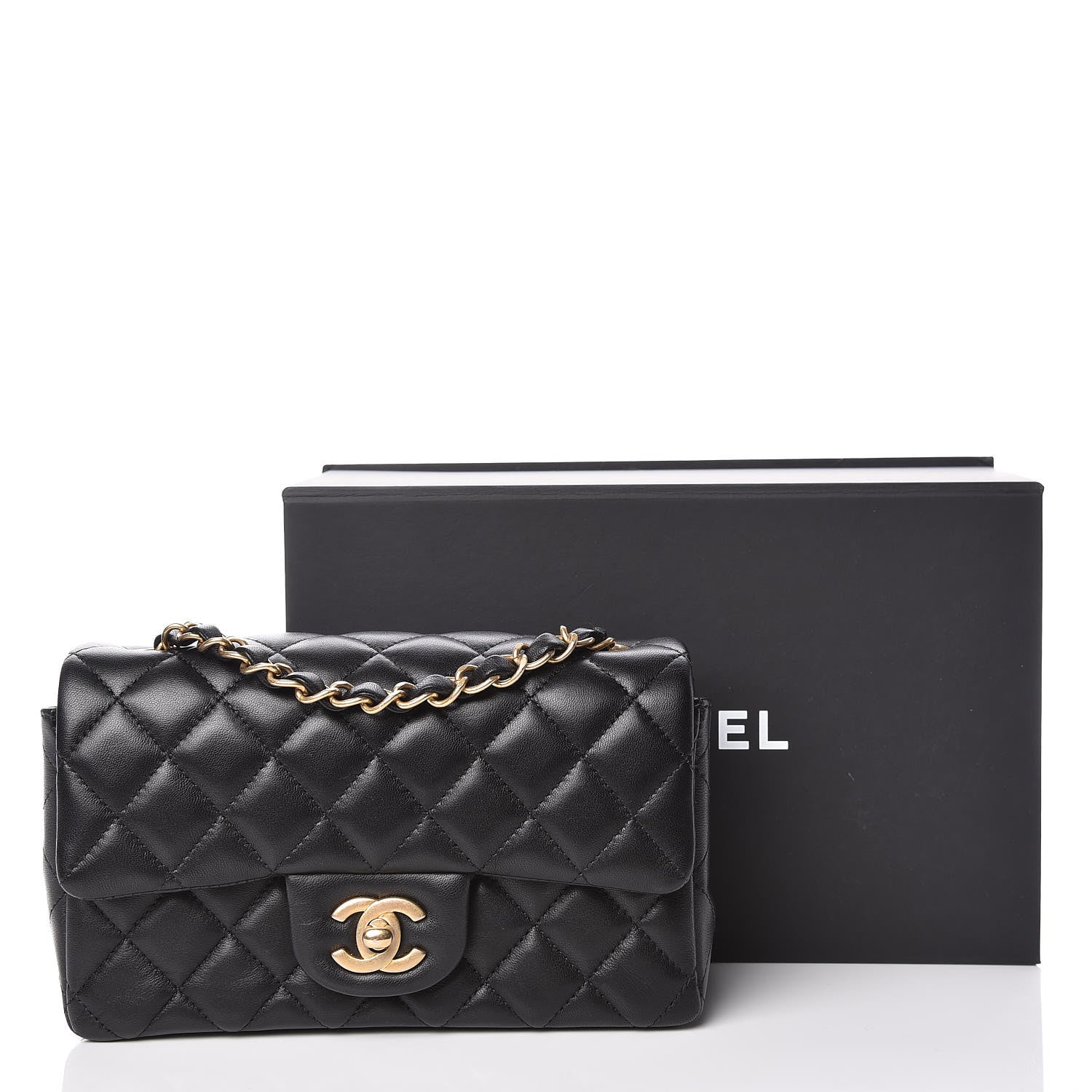Chanel Lambskin Quilted Mini Rectangular Flap Black 10 of 10