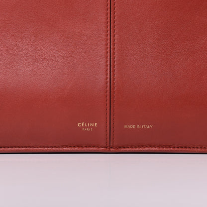 Celine Calfskin Medium Tri-Fold Bag Red Wood 9 of 11