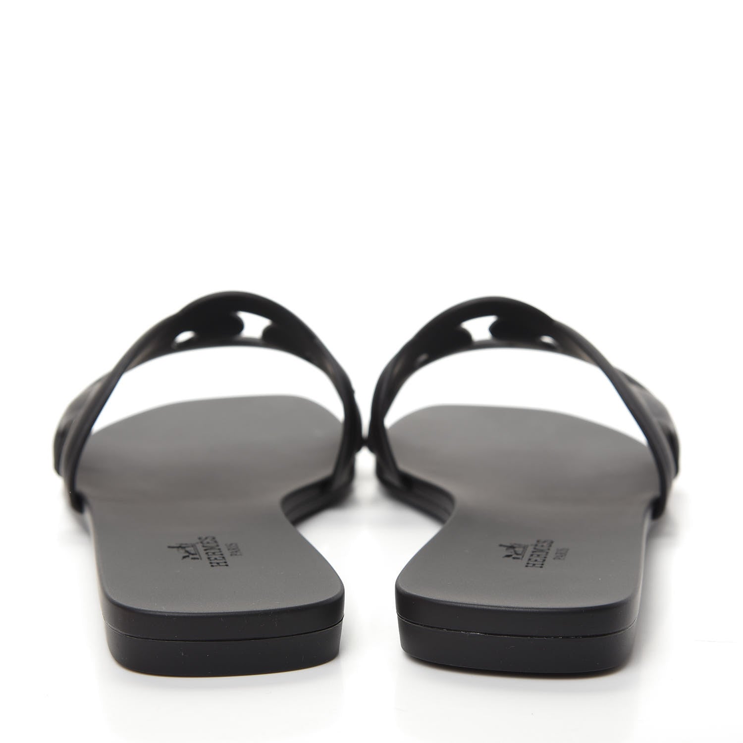 Hermes Rubber Aloha Sandals 37 Black 7 of 11