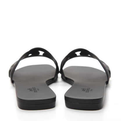 Hermes Rubber Aloha Sandals 37 Black 7 of 11