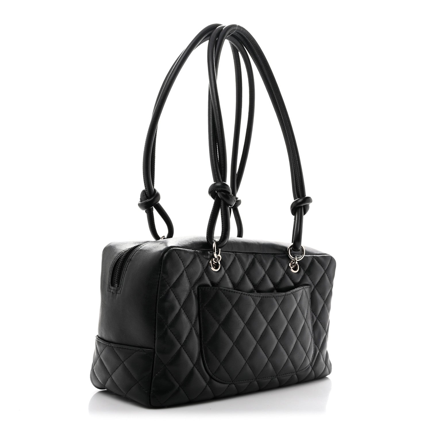 Chanel Calfskin Quilted Large Cambon Bowler Black White 3 of 13