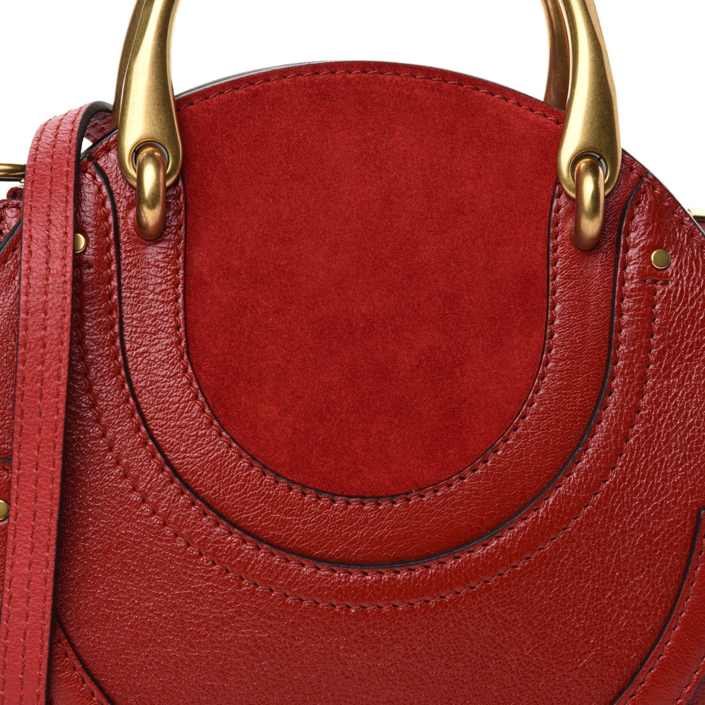 Shiny Goatskin Smooth Calfskin Suede Small Pixie Bag Dahlia Red