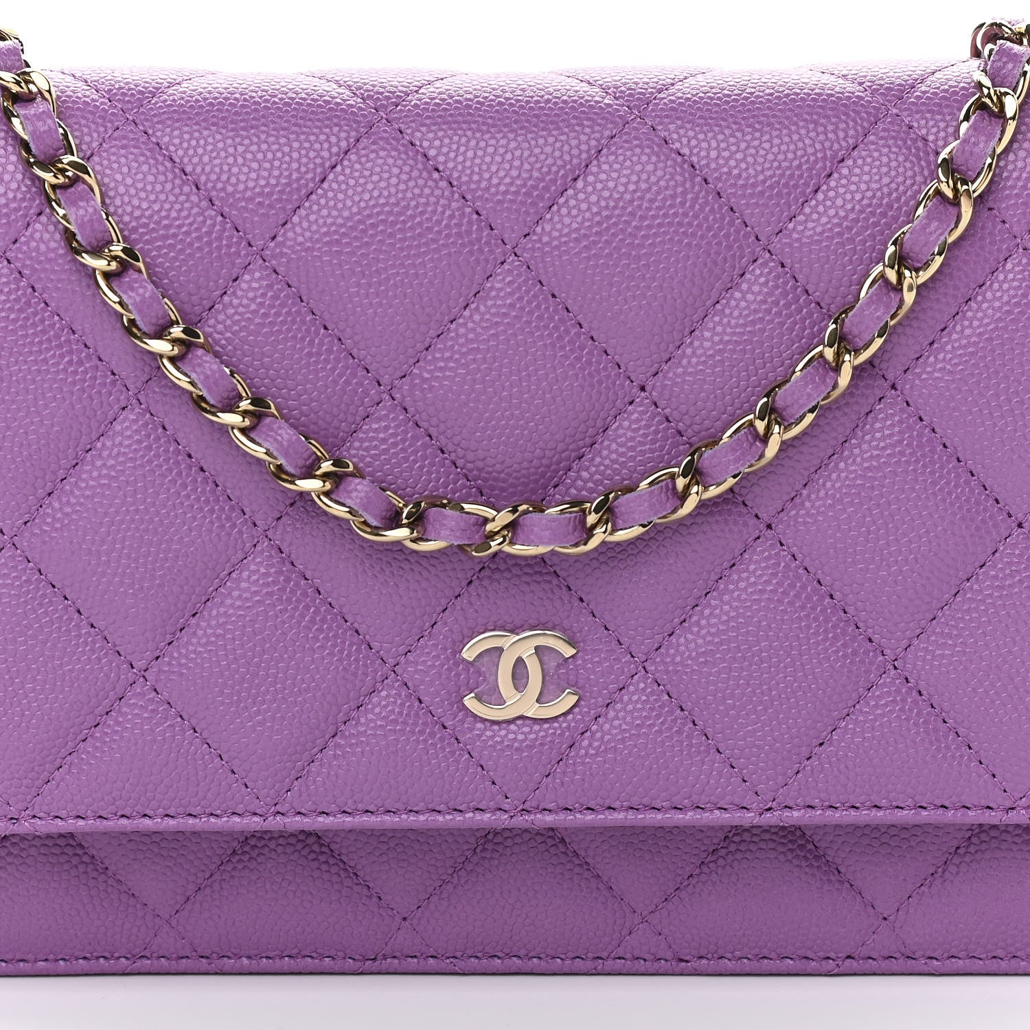 Chanel Caviar Quilted Wallet On Chain WOC Purple 9 of 12
