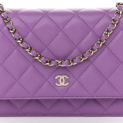 Chanel Caviar Quilted Wallet On Chain WOC Purple 9 of 12